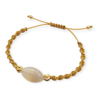 Bransoletka makramowa z agatem