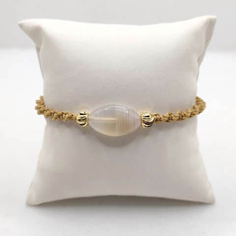 Bransoletka makramowa z agatem