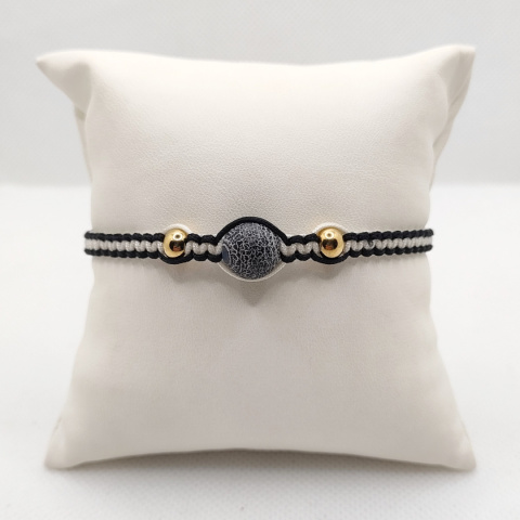 Bransoletka makramowa z agatem