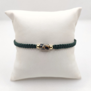 Bransoletka makramowa z jaspisem dalmatyńskim