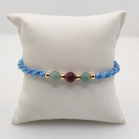 Bransoletka makramowa z kolorowymi agatami
