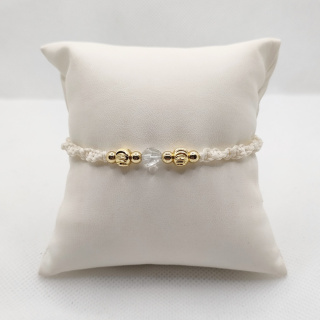 Bransoletka makramowa z kryształem górskim