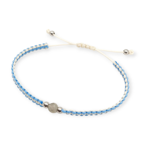 Bransoletka makramowa z labradorytem Bransoletka makramowa z labradorytem