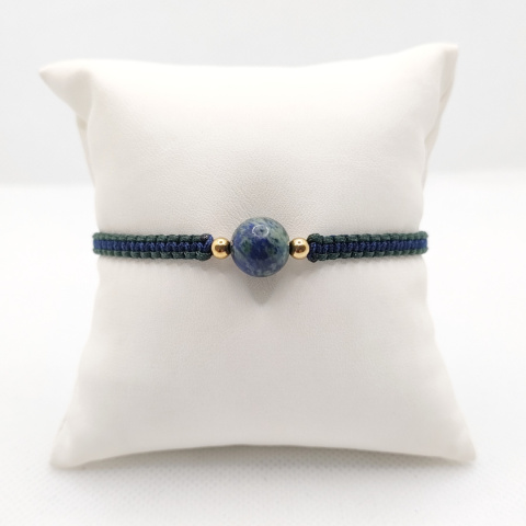 Bransoletka makramowa z azurytem