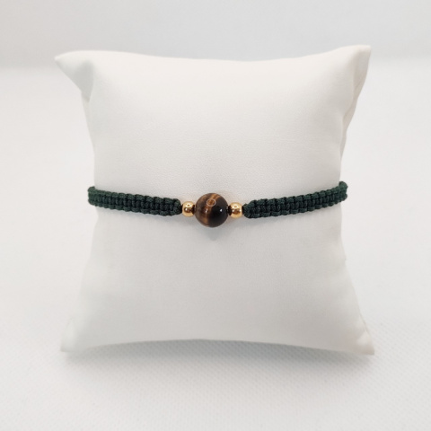 Bransoletka makramowa z tygrysim okiem