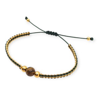 Bransoletka makramowa z tygrysim okiem