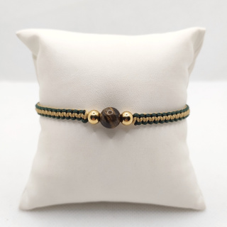 Bransoletka makramowa z tygrysim okiem