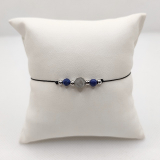 Bransoletka sznurkowa labradoryt + lapis lazuli
